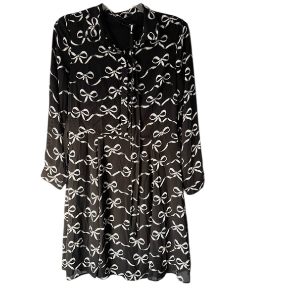 Banana Republic Dresses & Skirts - NWOT Banana Republic Black and White Bow Print Dress SZ 12